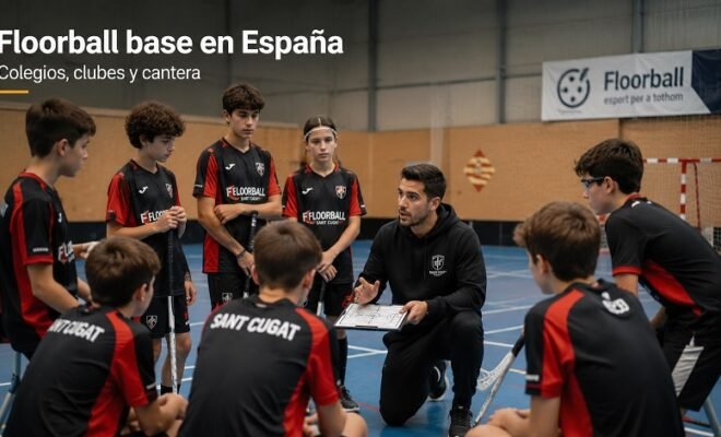 Floorball base en España colegios, clubes y cantera