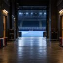 Túnel de acceso a los cuartos de la Champions Cup de floorball
